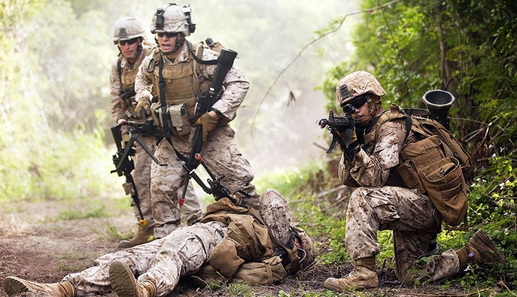 Heavily armed insurgents attacked U.S. Marines